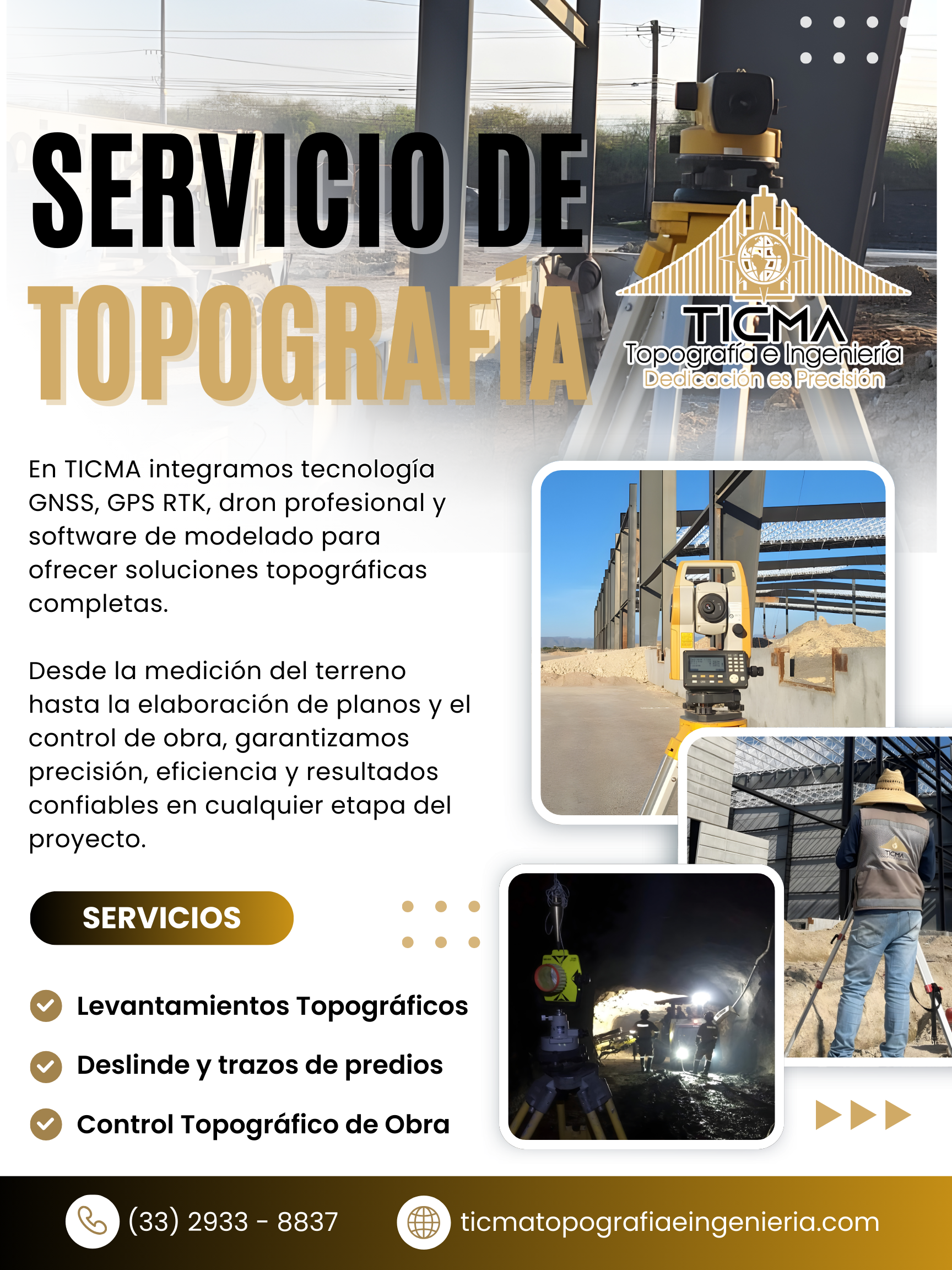 Servicios de topografía en minería