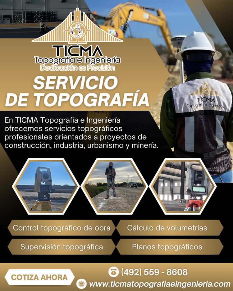 Servicios de topografía en minería