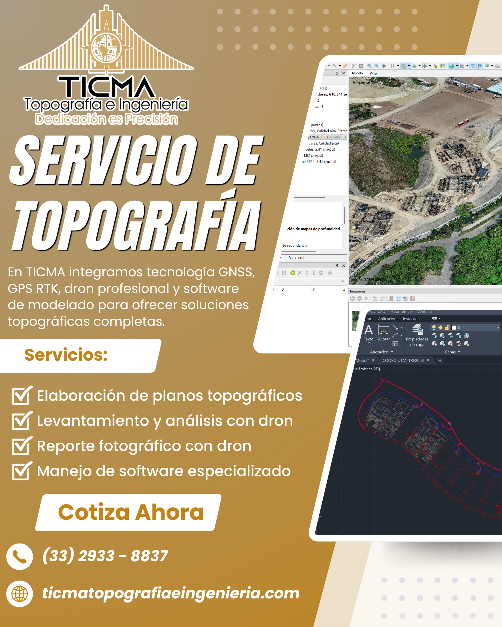Servicios de topografía en minería