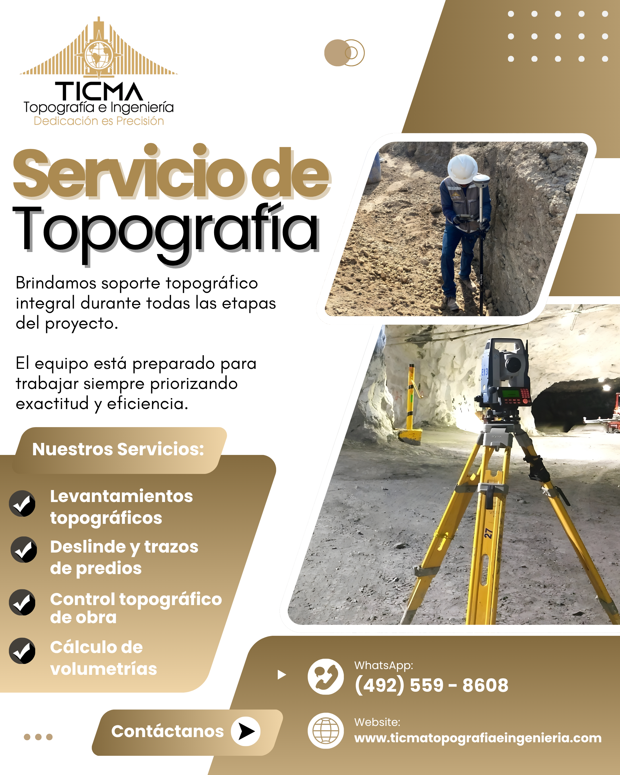 Servicios de topografía en minería